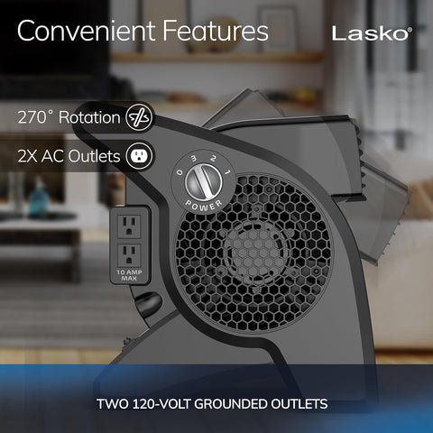 Lasko High Velocity Portable Pivoting Blower Fan - 15" - U15617 - Black
