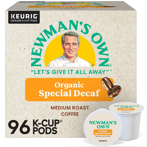 Newman's Own Organics Special Blend Decaf, Single-Serve Keurig K-Cup Pods, Medium Roast Coffee Pods, 96 Count