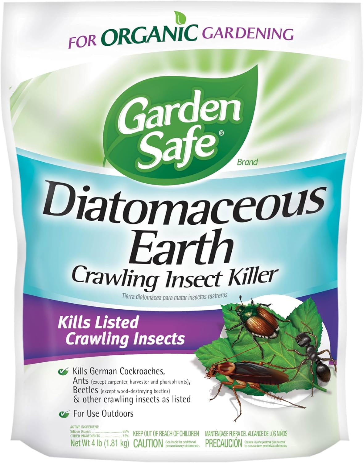 Garden Safe Crawling Insect Killer with Diatomaceous Earth, 4 Lb