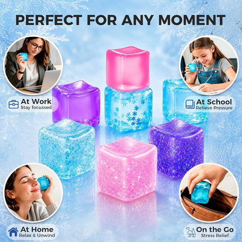 Cube-Shaped Squishy Fidget Toy-Slow Rising Stress Sensory Ball for Teens