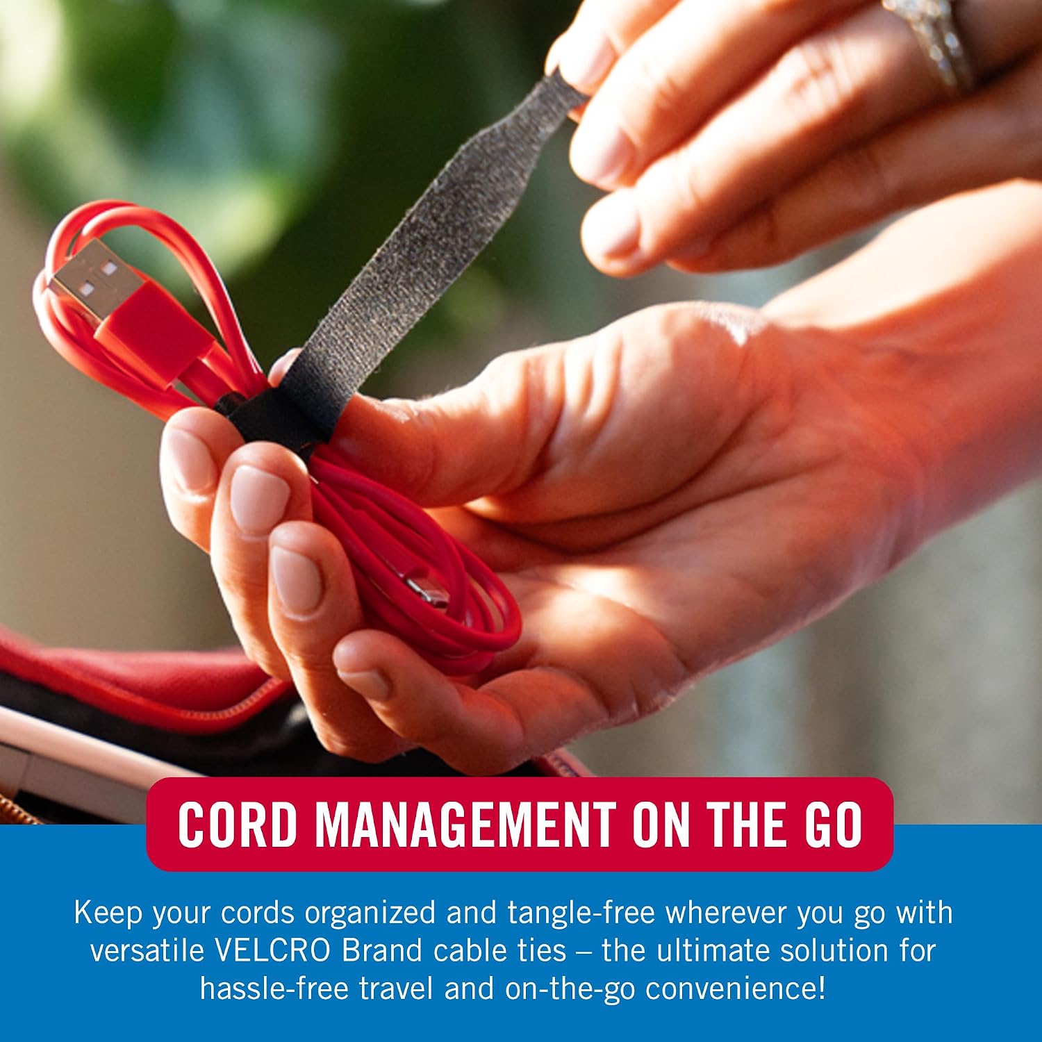 VELCRO Brand Reusable Cable Ties, Cord Management, 6in, Black, 100 Pack