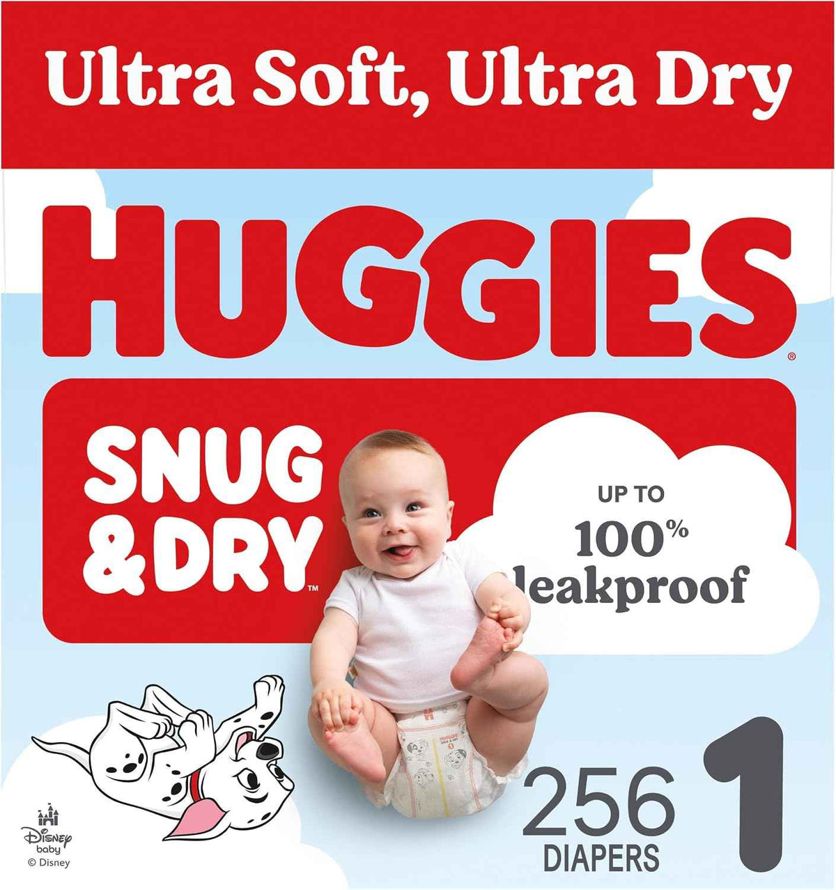Huggies Snug & Dry Diapers Size 1, 256 Count