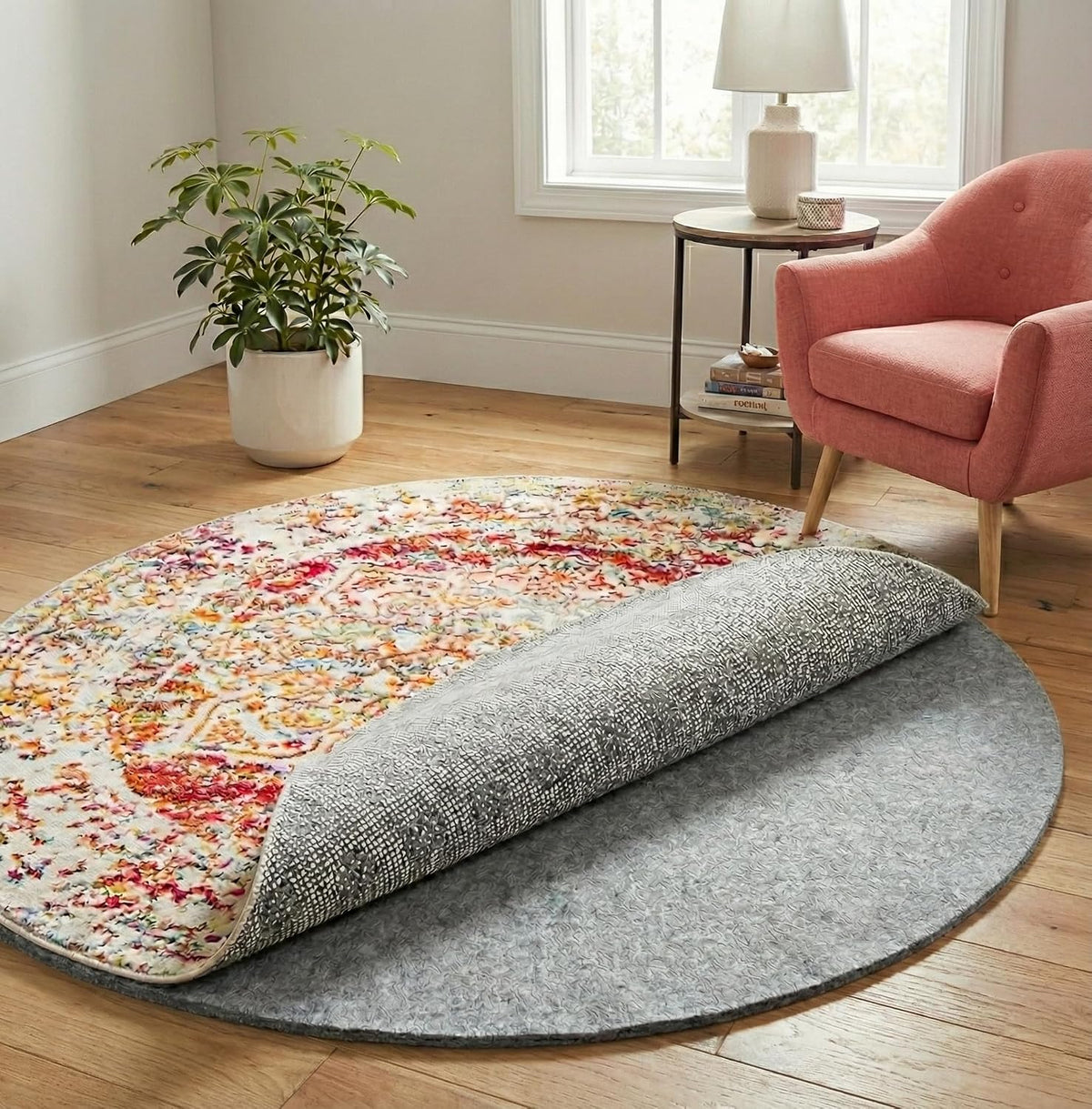 Rugs.com - 9' 10" Round Everyday Performance Rug Pad 1/4" Thick Felt & Non-Slip Backing Perfect for Any Flooring Surface