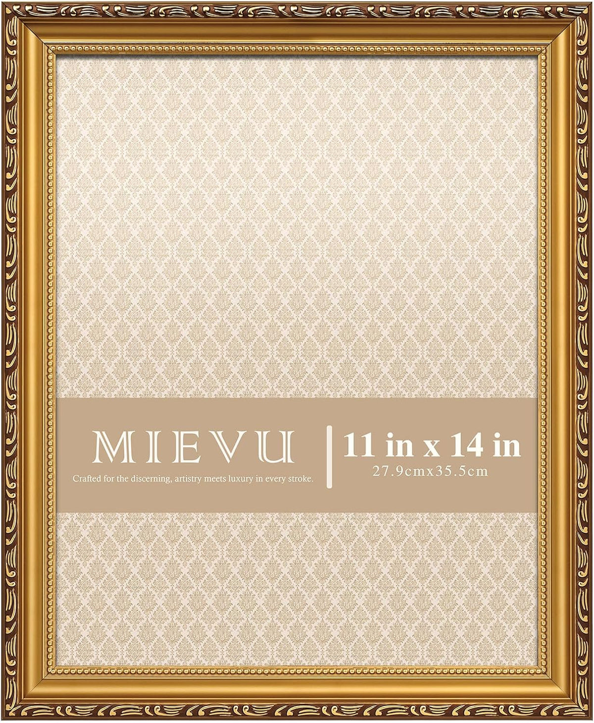 11x14 Picture Frame Gold, Ornate Vintage Frame, Wall or Tabletop