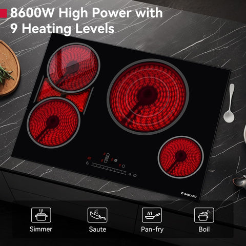 GASLAND Electric Cooktop 30 Inch, 4 Burners with Bridge Element, 220V