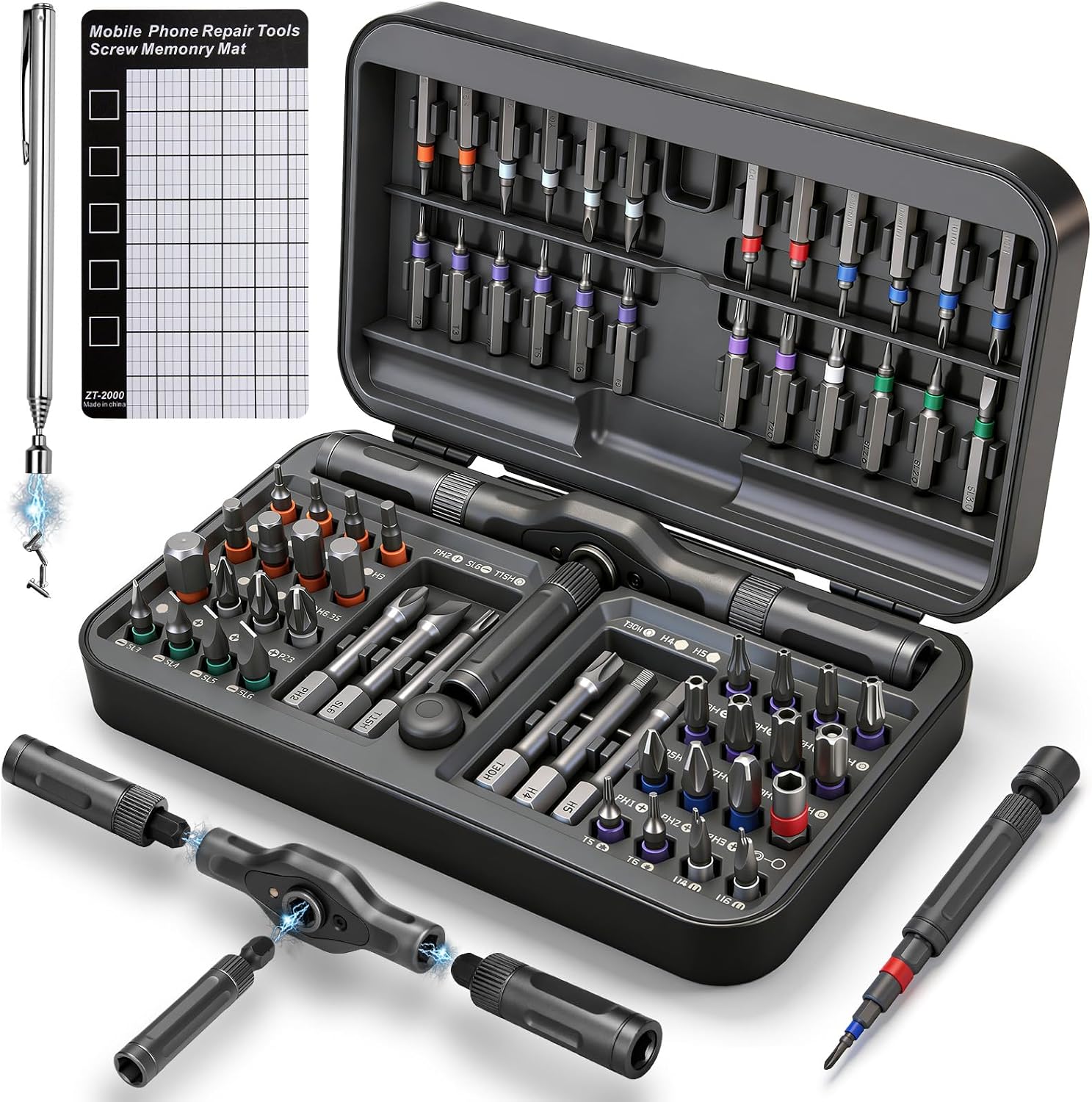 KELIN 68 IN 1 Magnetic Ratchet Screwdriver Set with Detachable T Handle
