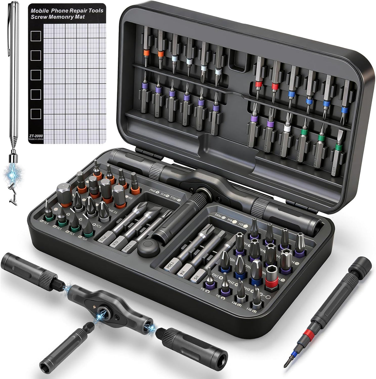 KELIN 68 IN 1 Magnetic Ratchet Screwdriver Set with Detachable T Handle