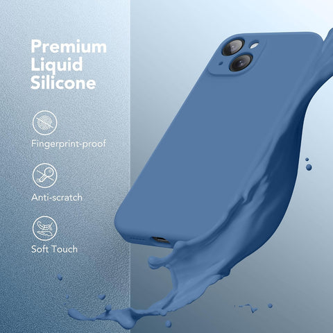 Magnetic for iPhone 14 Case Silicone Lake Blue