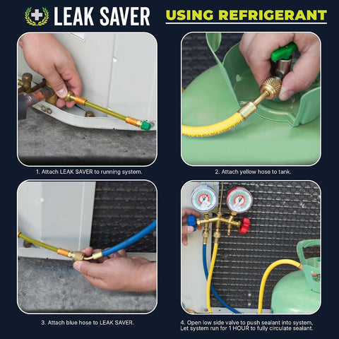 Leak Saver Direct Inject AC Leak Sealer 3-Pack | AC Stop Leak for Most HVAC Systems Up to 5 Tons | Works with All Systems & AC Refrigerants | Made in the USA