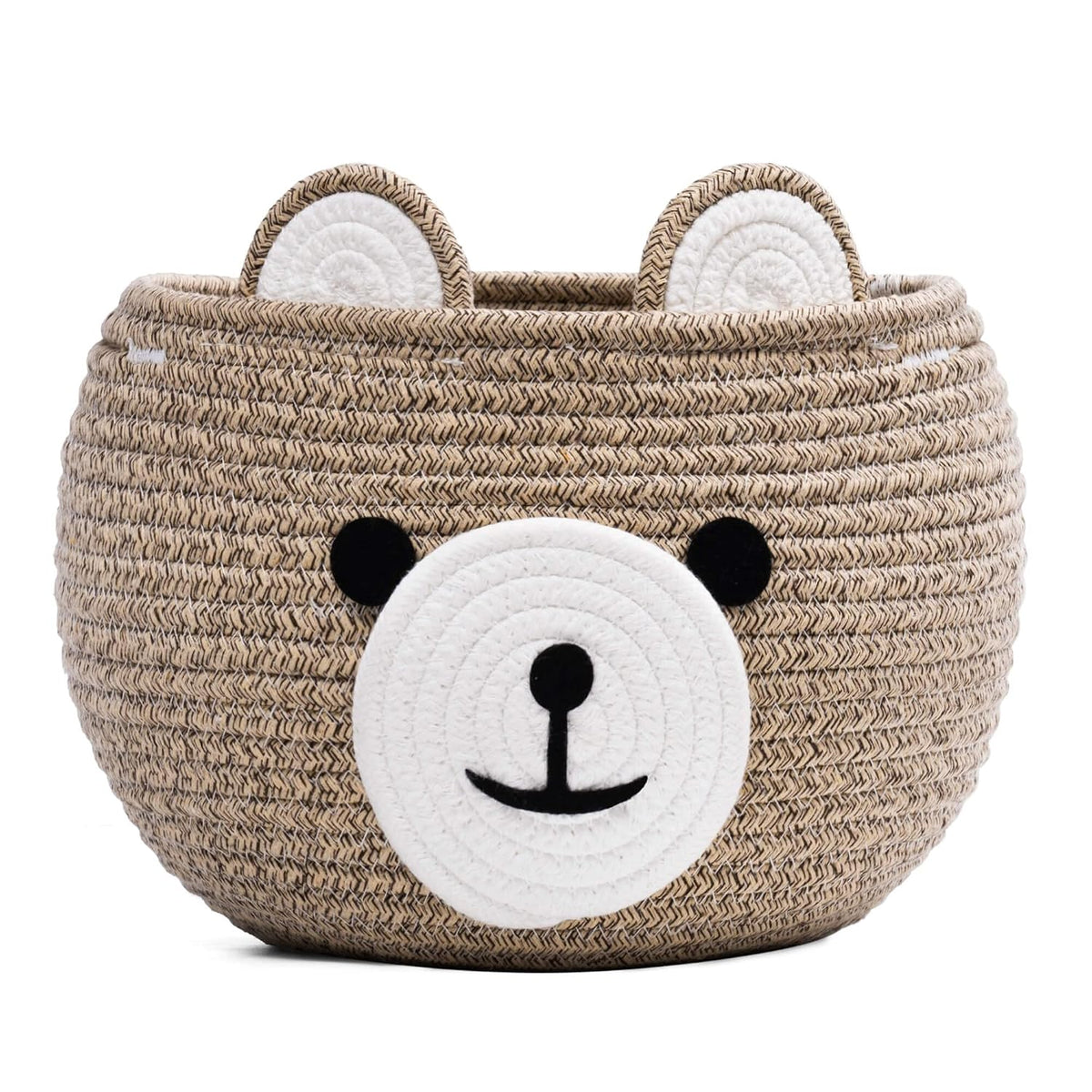 CherryNow Baby Basket for Gifts Empty, Cute Bear Design, Light Brown