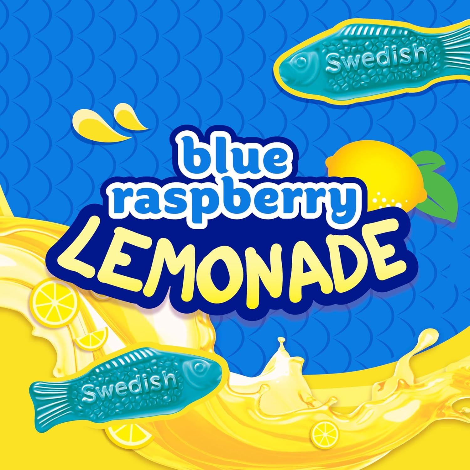 SWEDISH FISH Blue Raspberry Lemonade Soft & Chewy Gummy Candy, 12 Bags