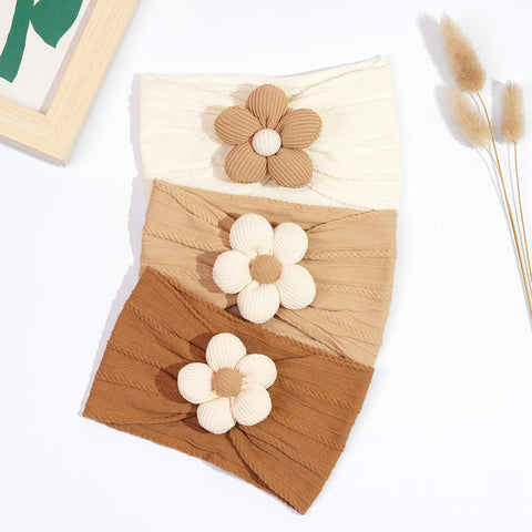 CÉLLOT 5Pcs Baby Flower Headbands Baby Girl Soft Nylon Headband for Newborn