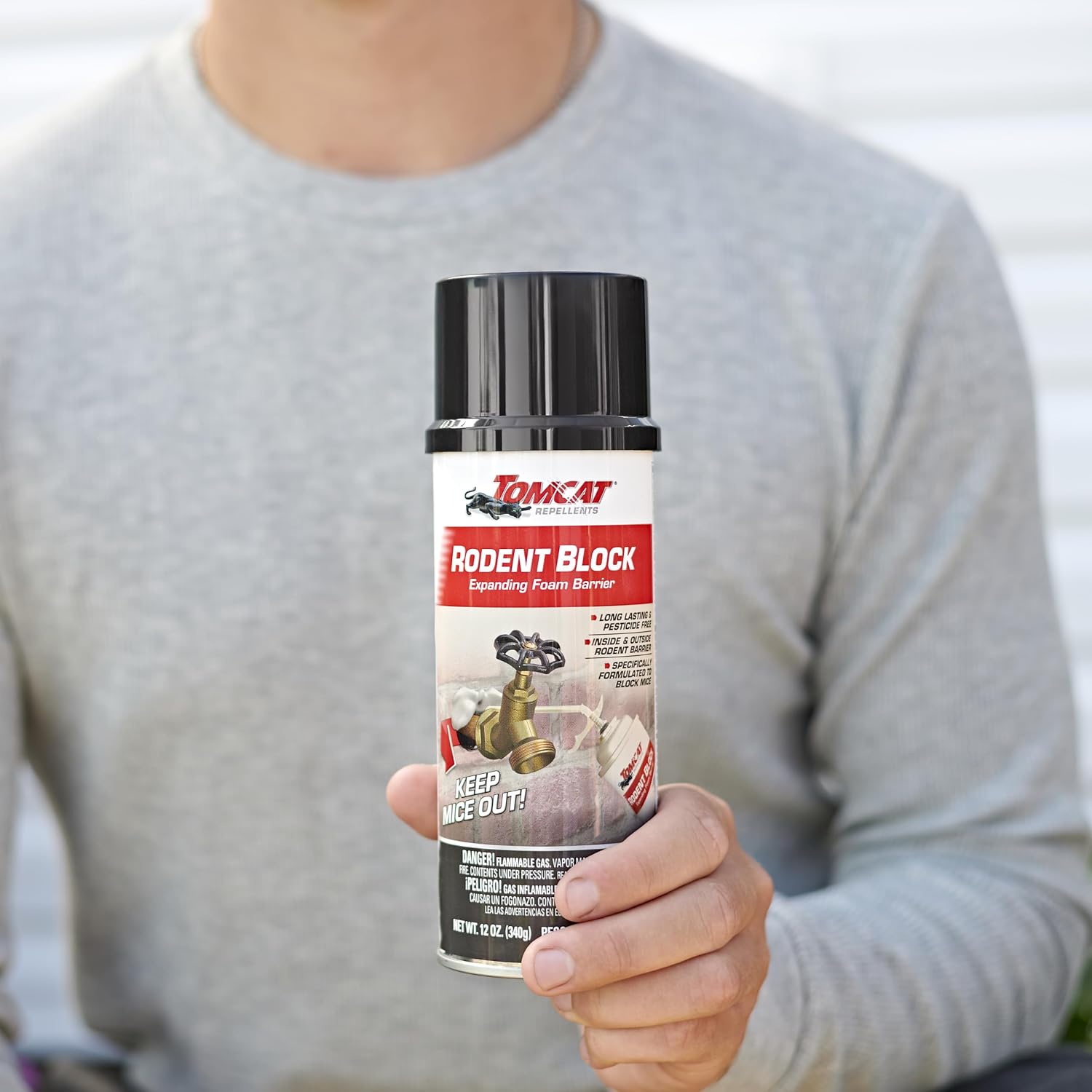 Tomcat Rodent Block Expanding Foam Barrier, 12 oz.