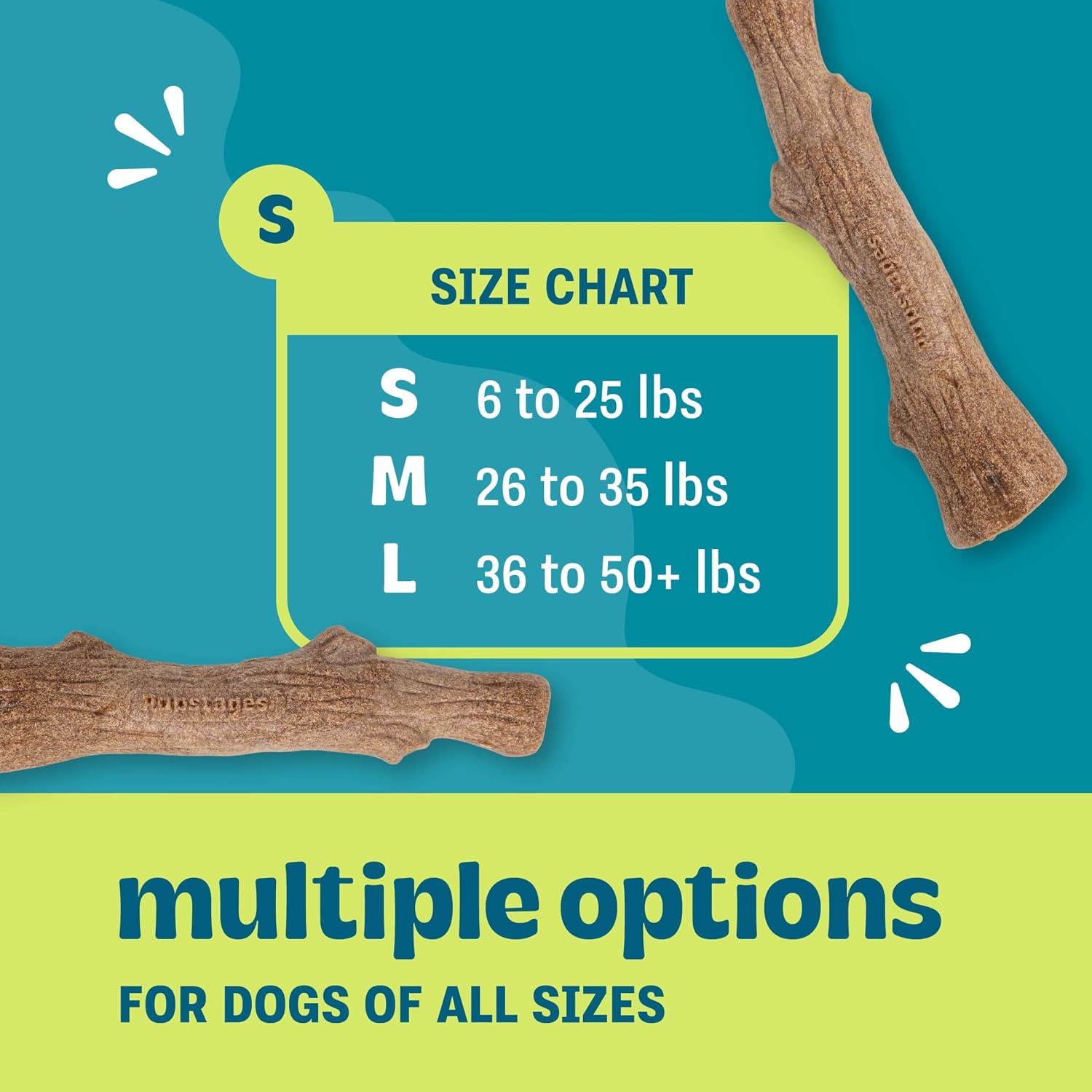 Pupstages Dogwood Stick Dog Chew Toy, Made in USA, Small, 5.4"