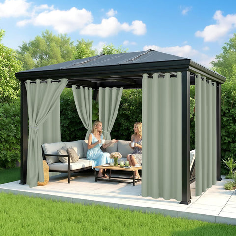Patio Curtains Outdoor Waterproof, 6-Panels, Privacy Drapes