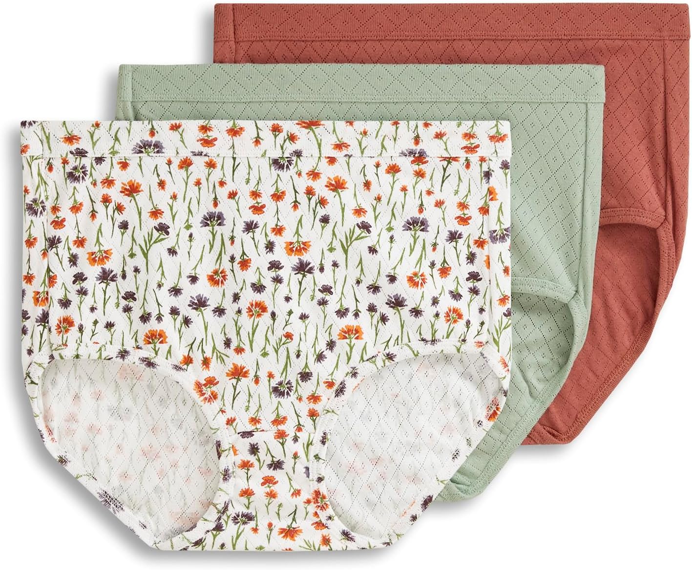 Jockey Women's Underwear 100% Cotton Elance Breathe Brief - 3 Pack