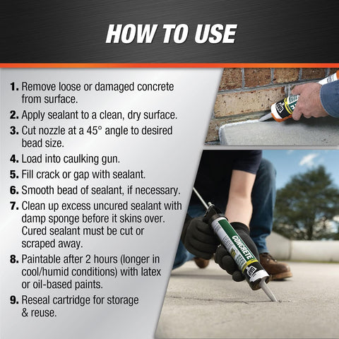 DAP Concrete and Mortar Filler and Sealant, Gray, 10.1 Oz (7079818096)