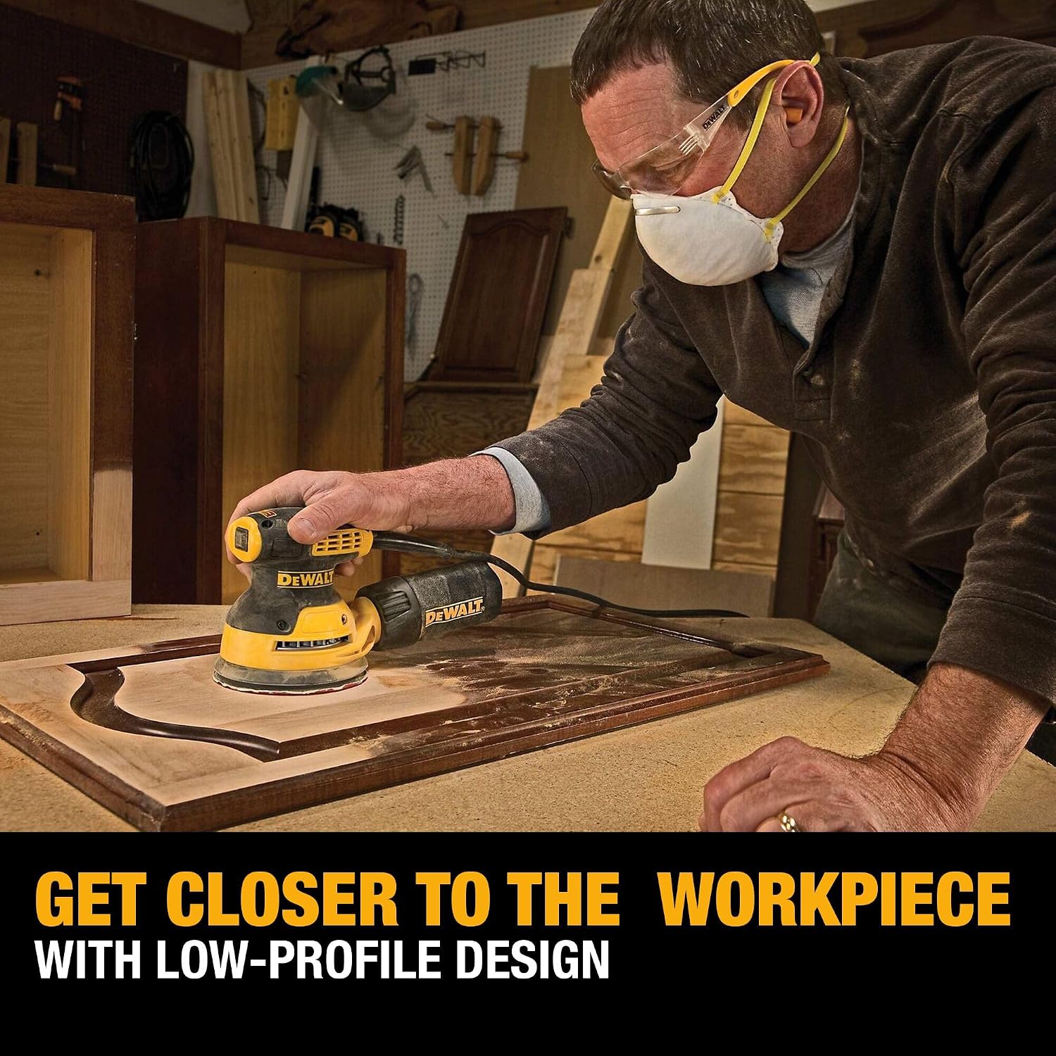 DEWALT Orbital Sander, 5 Inch Palm Sander Tool, 12,000 OPM (DWE6421)