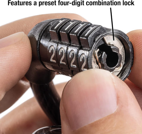 Master Lock Combination Cable Bike Lock 4-Foot Long Bicycle Lock, 8143D