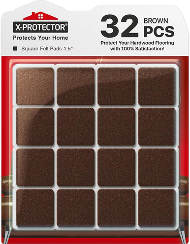 X-PROTECTOR Felt Furniture Pads - 32 PCS 1 1/2" Floor Protectors for Chair