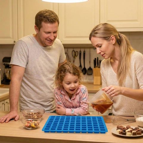 Square Silicone Candy Molds - 252 Cavity Gummy Molds with Droppers, 2-Pack Flexible Chocolate Molds for Gummies, Hard Candy, Caramels, Ice Cubes, BPA Free Non-Stick Baking Molds