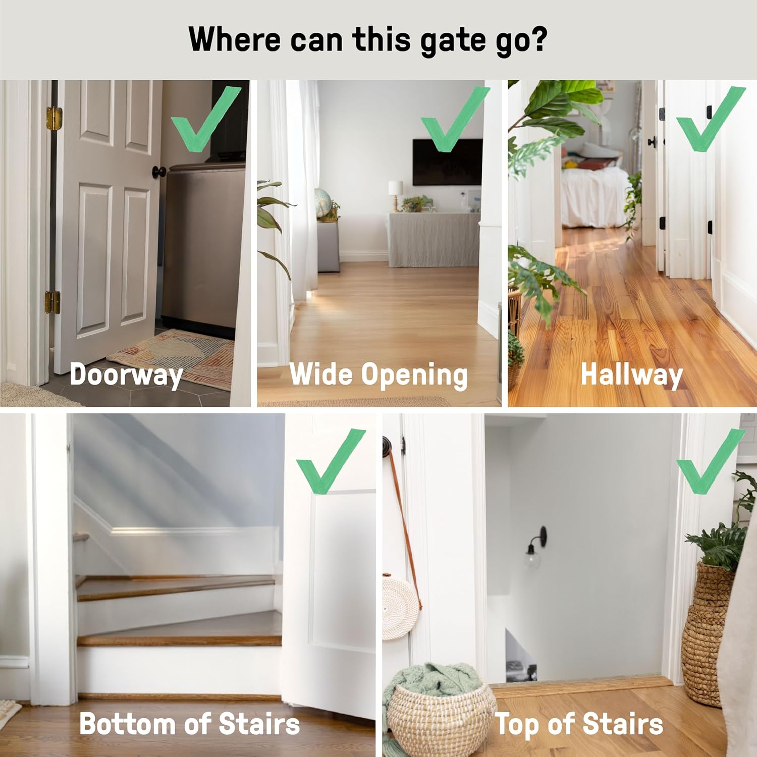 Ingenuity Extra Tall & Wide Safety Pet and Baby Gate, 29.5"-53" Wide, 38" Tall, Pressure or Hardware Mounted, Install on Wall or Banister in Doorway or Stairway, Auto Close Walk-Thru Door - White