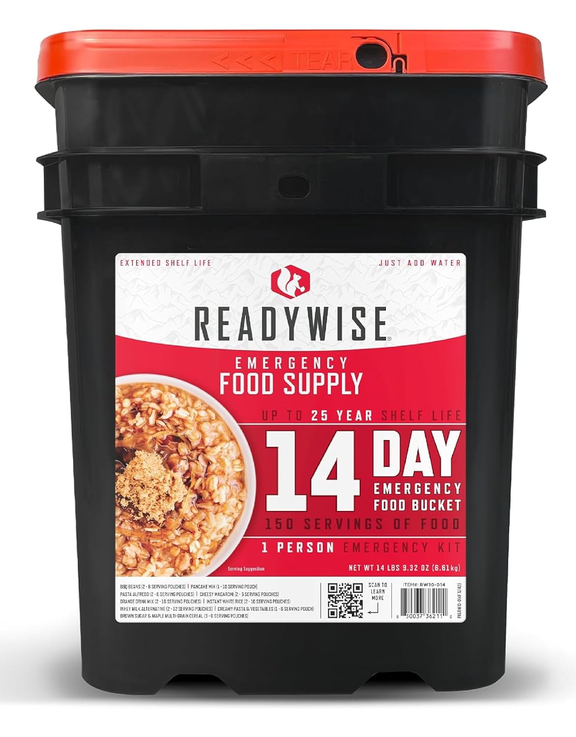 READYWISE Emergency Food Survival Supply 14 Day Bucket, 150 Servings