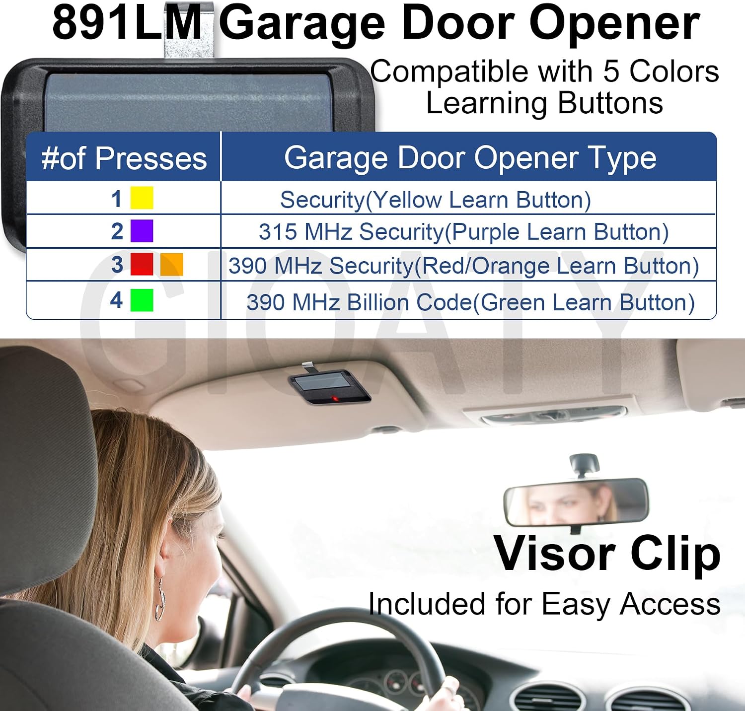 1 for Chamberlain Craftsman LiftMaster Garage Door Opener Remote Replacement, Replaces 891LM 893LM 893MAX 370LM 371LM 373LM 971LM 973LM, no Wait Wireless Remote Keyless Entry, Safe Security