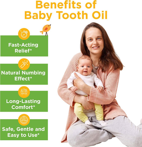 Wellements Organic Baby Tooth Oil Teething Gum Soothe 4 Months+ 0.5 Fl Oz