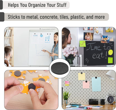 Mr. Pen- Self Adhesive Magnet Dots, 40 pcs, Flexible, 1.2" x 2mm Thickness