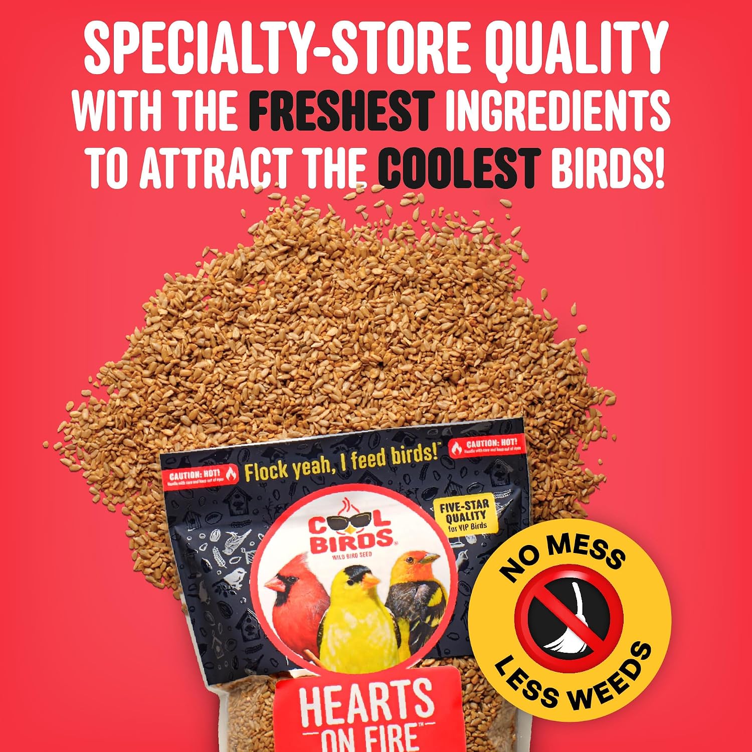 Cool Birds Hearts on Fire Hot Bird Seed, 10 lb