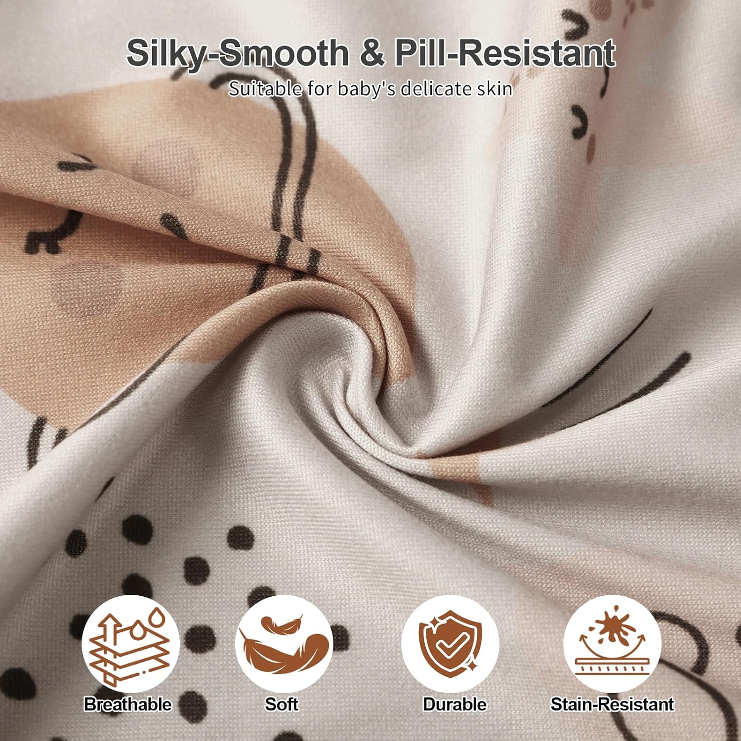 Baby Crib Sheets 2 Pack for Boys and Girls Fit for Standard Crib Toddler Mattress Breathable Soft Microfiber Baby Sheet 28x52x8in (Sleeping Moon & Mars)