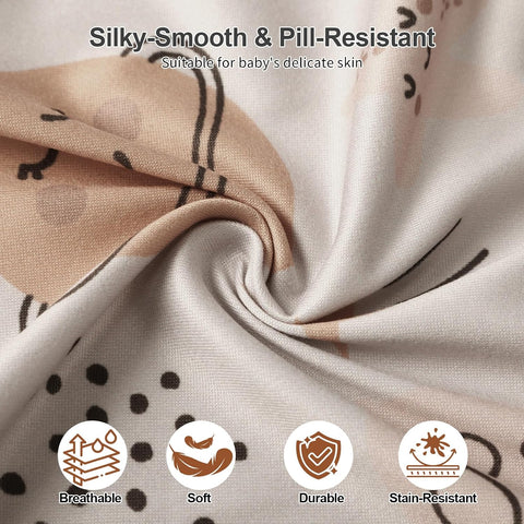 Baby Crib Sheets 2 Pack for Boys and Girls Fit for Standard Crib Toddler Mattress Breathable Soft Microfiber Baby Sheet 28x52x8in (Sleeping Moon & Mars)