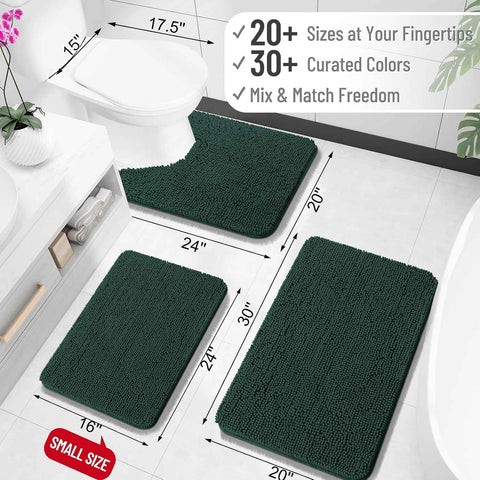 OLANLY Toilet Rugs U-Shaped 24x24, Soft Absorbent Chenille Contour Rugs