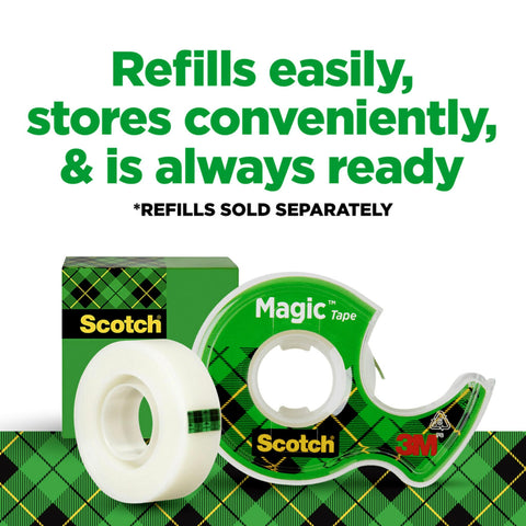 Scotch Magic Tape, Invisible, Home Office Supplies and Back to School Supplies for College and Classrooms, 6 Rolls with Dispensers