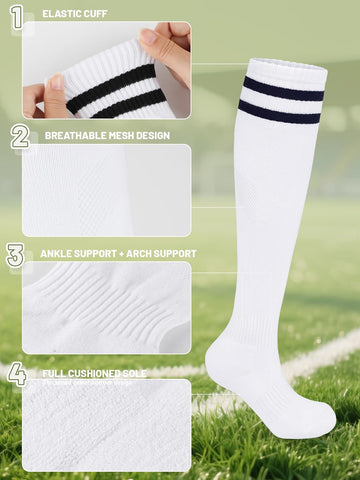 Hryrbay Kids Soccer Shin Guards with Sleeves and Socks Youth Shin Pads Set