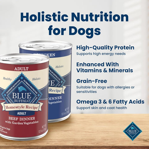 Blue Buffalo Homestyle Recipe Variety Pack Wet Dog Food, 12.5 oz, 6 ct