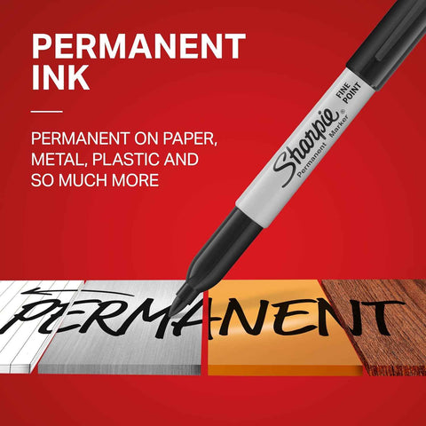 Sharpie Permanent Markers, Fine Tip, Black, 40 Count - Office Supplies, Quick Drying, Fade Resistant, For Wood, Plastic, Paper, Metal, And More