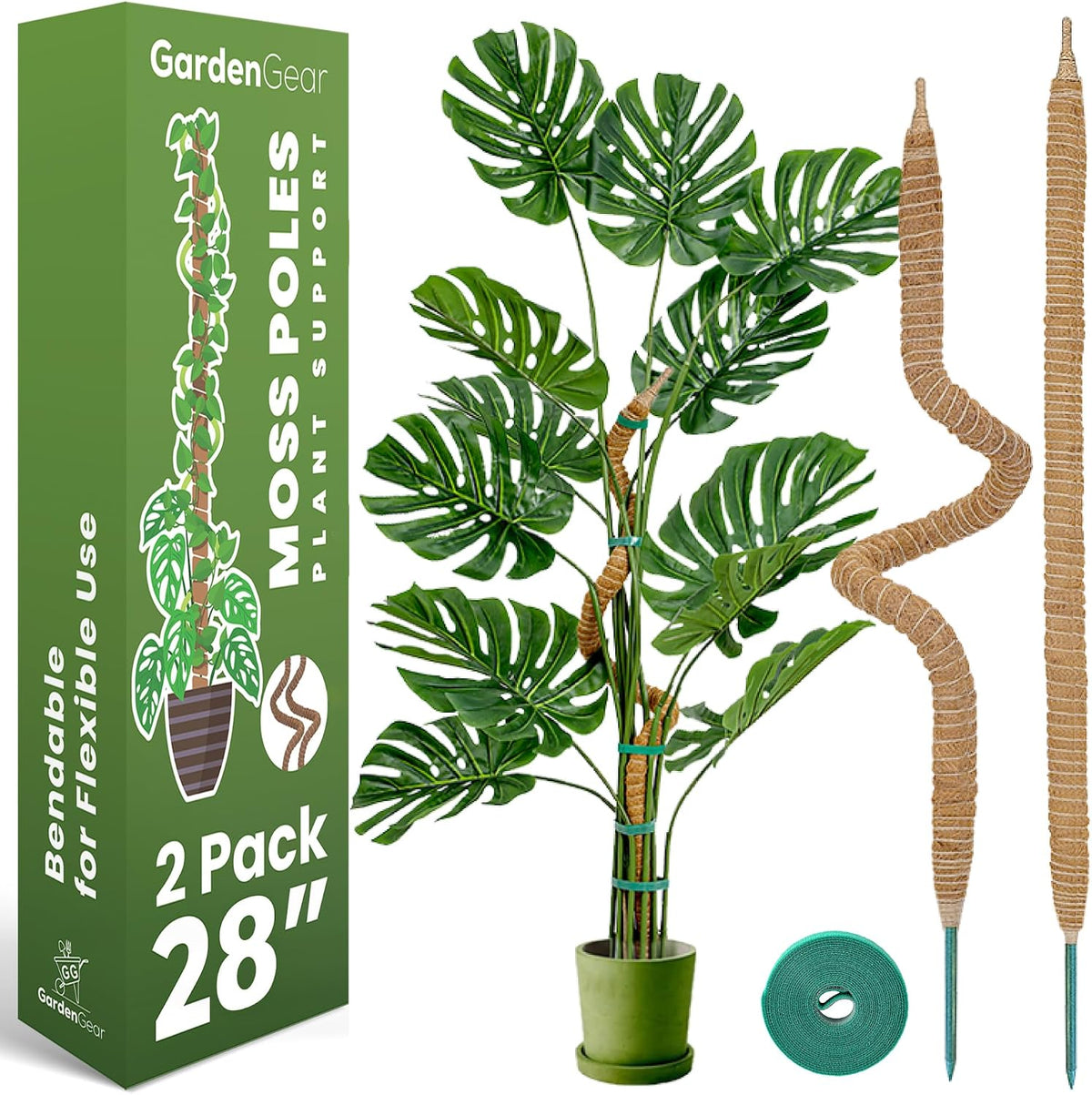 2Pcs 28'' Moss Pole Monstera Plant Support - Plant Stakes for Indoor Plants