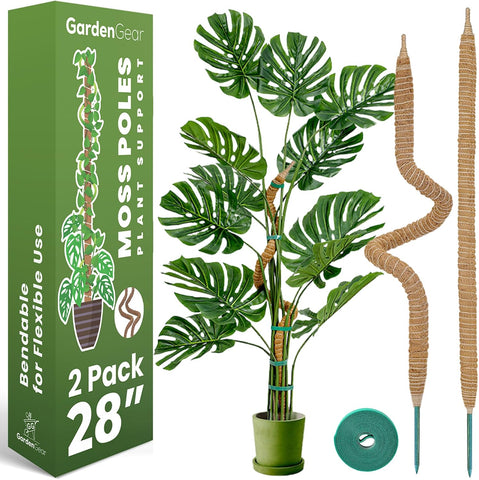 2Pcs 28'' Moss Pole Monstera Plant Support - Plant Stakes for Indoor Plants