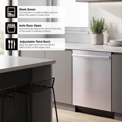 Sharp SDY6735DNS 24 in. Top Control Handle 49 dBA Dishwasher