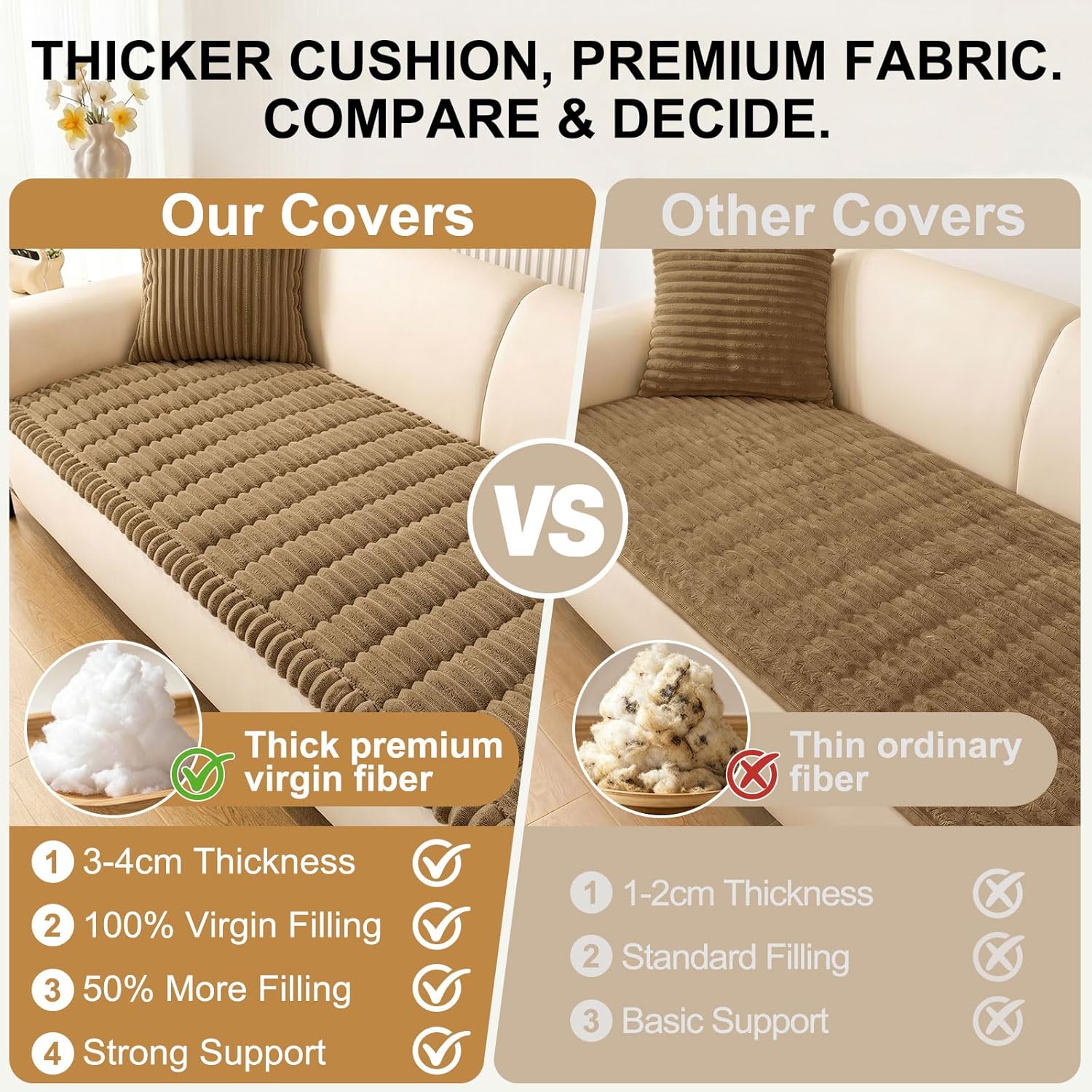 Smiry Couch Cover for Dogs, Non Slip Washable Sofa Protector for Pets