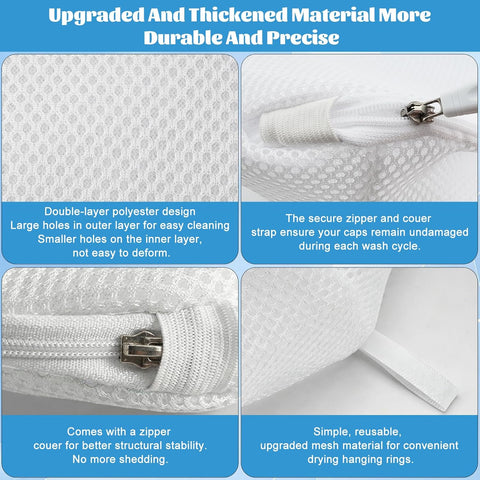 Eiito Hat Washer Cage Hats Cleaner, 4 Pcs (2 Cages + 2 Mesh Bags)