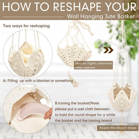 Shappy 4 Pack Boho Macrame Plant Hanger for Indoor
