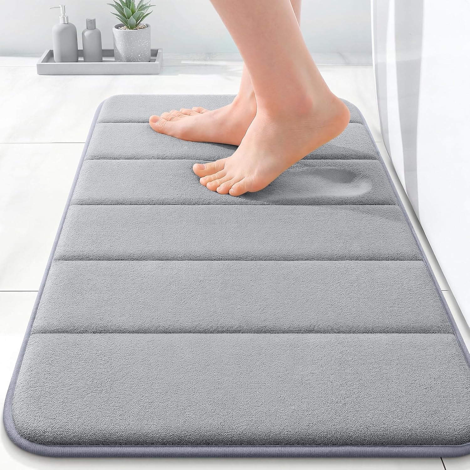 OLANLY Memory Foam Bath Mat 24x16, Super Soft and Absorbent Bathroom Rugs