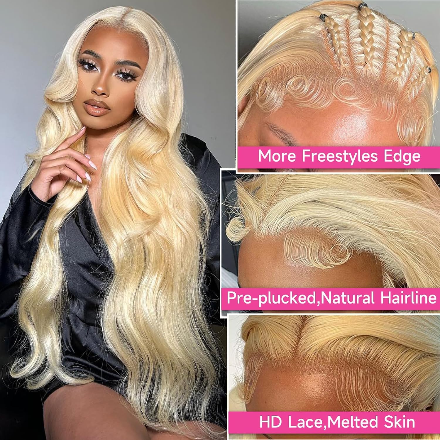 613 13x6 Lace Front Wig Human Hair 28 Inch Blonde Wig Human Hair