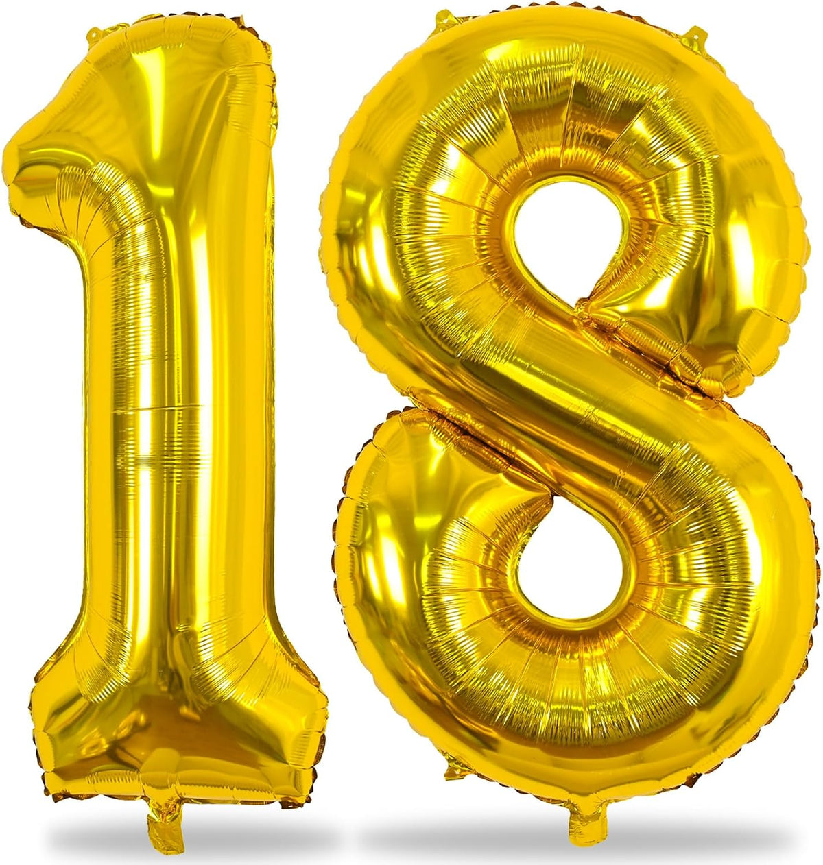 Gold Number 18 Birthday Balloons, 40 Inch Large Gold Mylar Foil Number 1 & 8 Balloons for 18 Year Old Boys Girls, Gold 18th Birthday Balloons for Women Men Anniversary Party Decorations