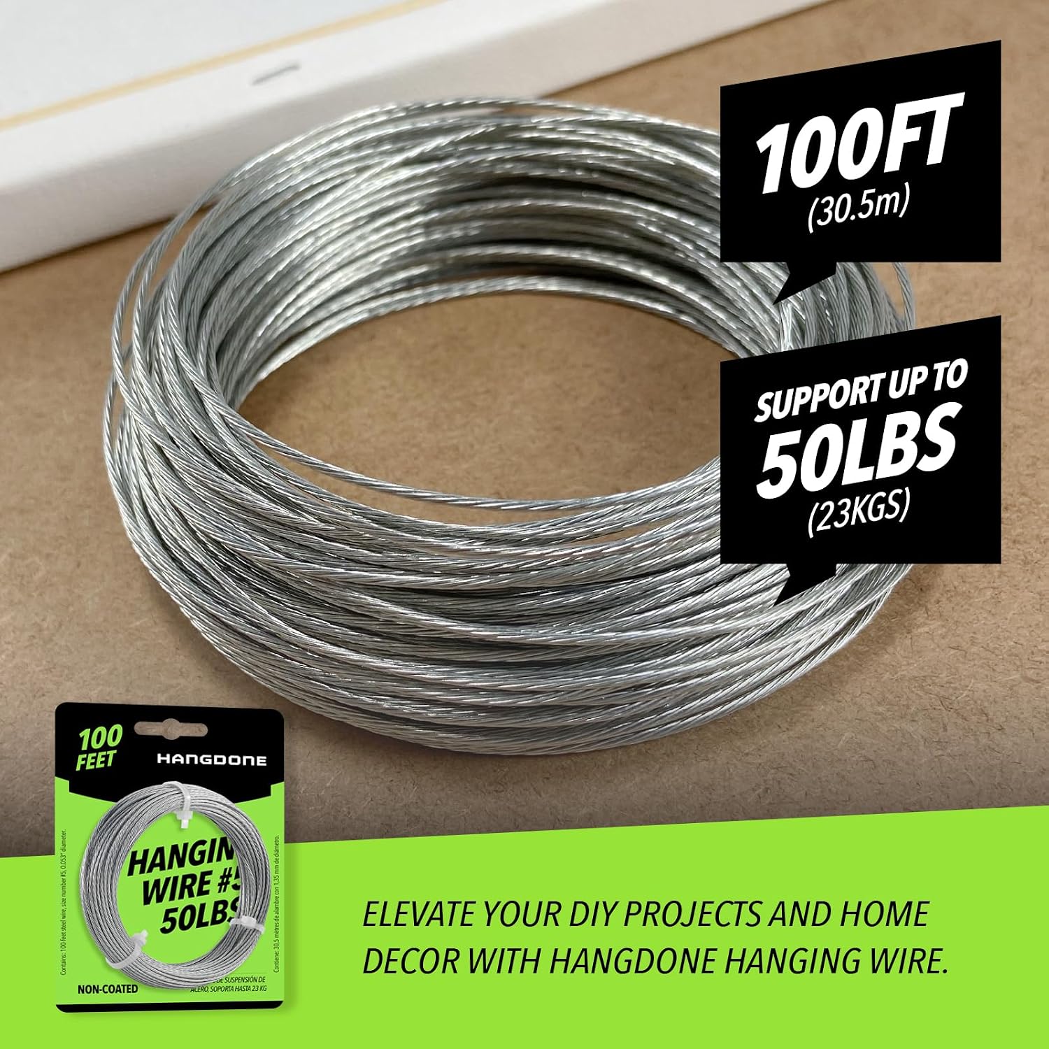 Picture Hanging Wire #5 – 50lbs Capacity – 100ft