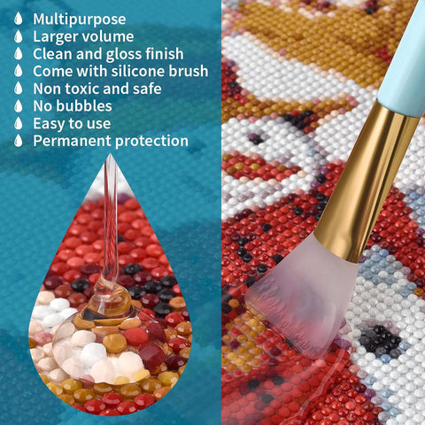 LANBEIDE Diamond Painting Sealer 200ML with Silicone Brush (7 OZ)