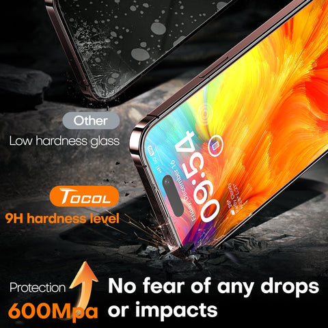 TOCOL for iPhone 16 Pro Screen Protector, [9H Hardness] [Military Grade Shatterproof] HD Tempered Glass for iPhone 16 Pro Full Coverage Screen Protector, Easy Installation, 2 Pack
